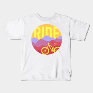 Ride MTB - Mountain Bike Vintage Colors Kids T-Shirt